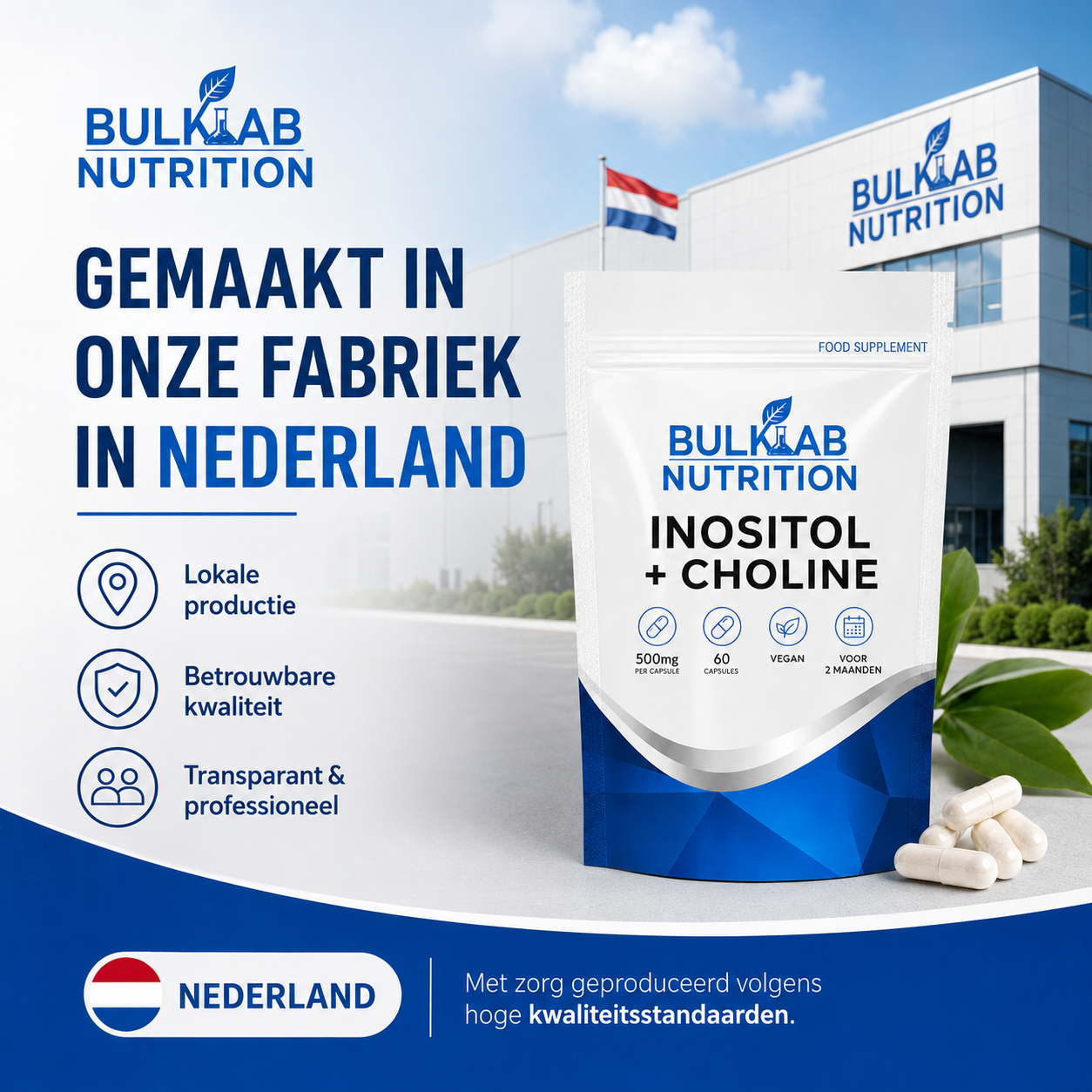 Inositol + Cholin - Kapseln - BulkLab Nutrition