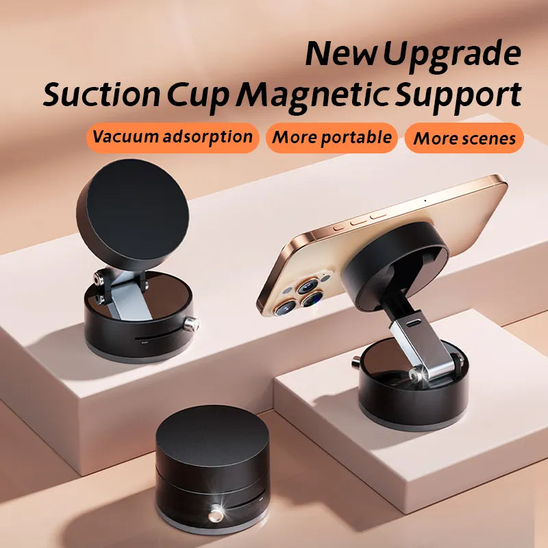 BeBulk Nutrition® Scherm Wand Glazen Auto Magnetische Telefoon Houder Handen Gratis Dubbelzijdig Magnetische Vacuüm Zuig Telefoon Mount Houder Voor Alle Telefoons