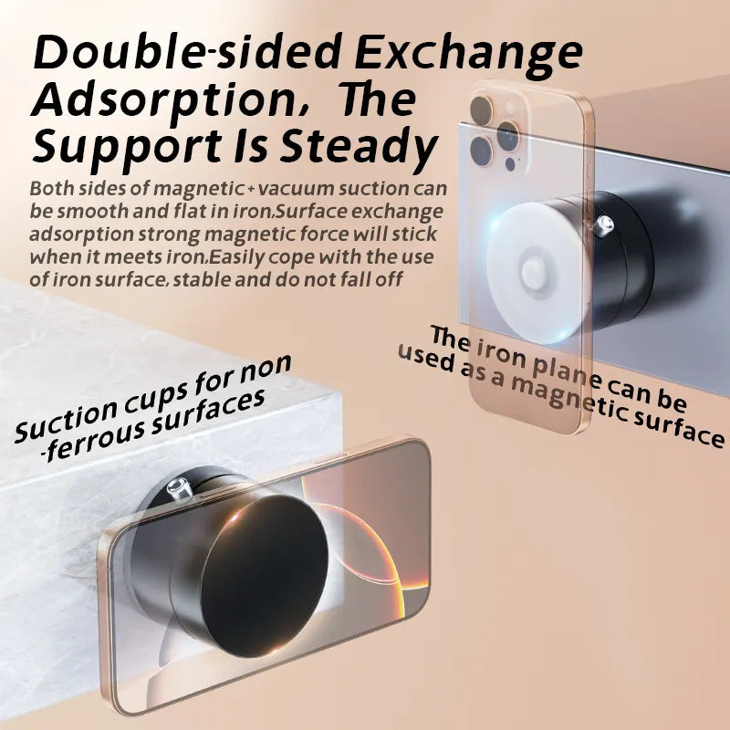 BeBulk Nutrition® Scherm Wand Glazen Auto Magnetische Telefoon Houder Handen Gratis Dubbelzijdig Magnetische Vacuüm Zuig Telefoon Mount Houder Voor Alle Telefoons