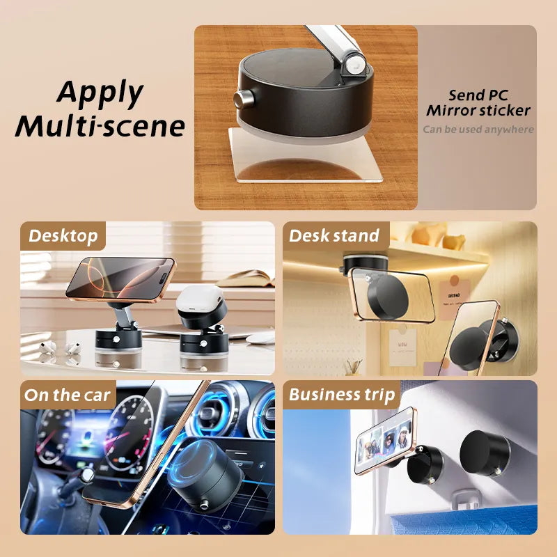 BeBulk Nutrition® Scherm Wand Glazen Auto Magnetische Telefoon Houder Handen Gratis Dubbelzijdig Magnetische Vacuüm Zuig Telefoon Mount Houder Voor Alle Telefoons